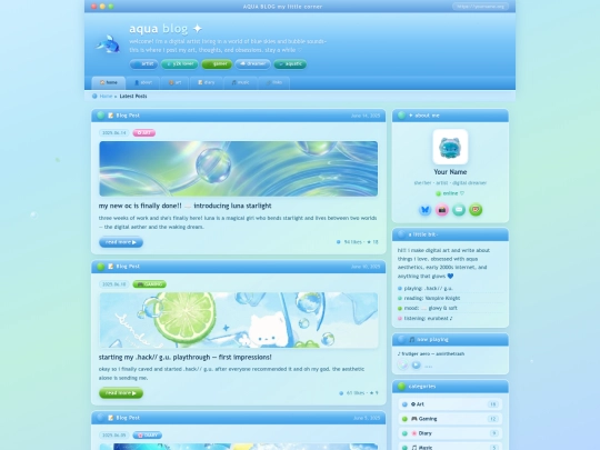 frutiger-blog-index screenshot