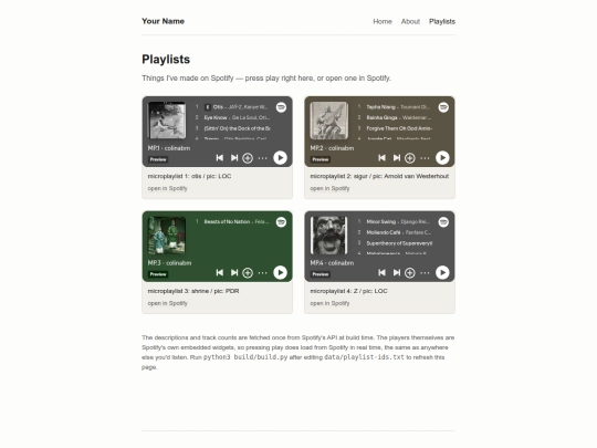 playlists screenshot