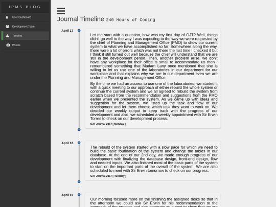 timeline-old screenshot