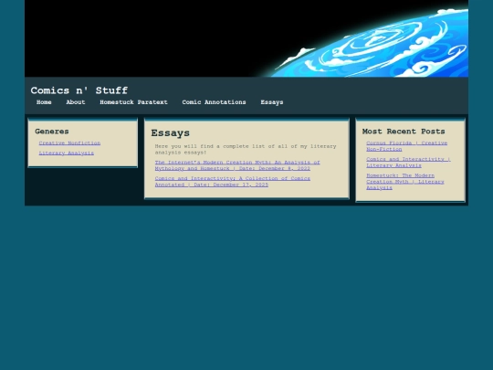 essays/literary screenshot