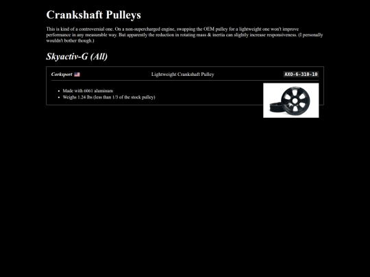 mods/drivetrain/engine/crank-pulleys screenshot