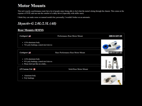 mods/drivetrain/engine/motor-mounts screenshot