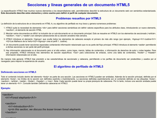 sections screenshot