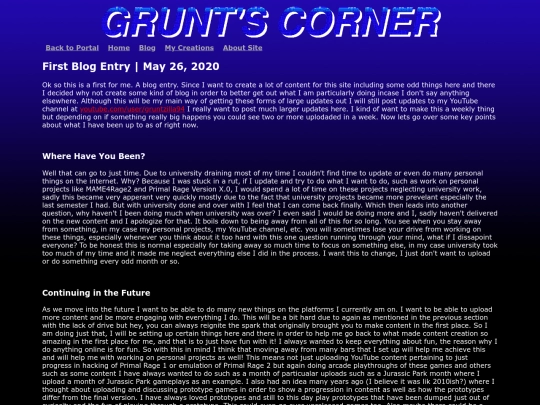 GruntsCorner/Blog/2020/May/first screenshot