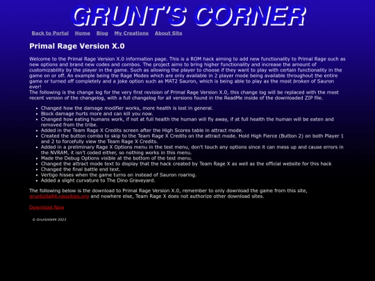 GruntsCorner/Creations/primalragex screenshot
