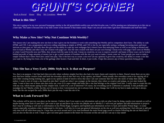 GruntsCorner/aboutsite screenshot