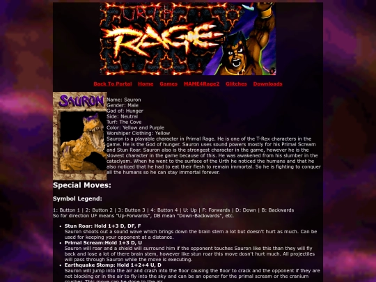 UrthRage/characters/PrimalRage/sauron screenshot