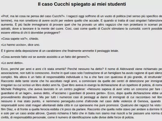 Articoli/2018/2018.10 - Il caso Cucchi spiegato ai miei studenti screenshot