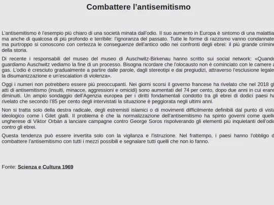 Articoli/2019/2019.02 - Combattere l'antisemitismo screenshot