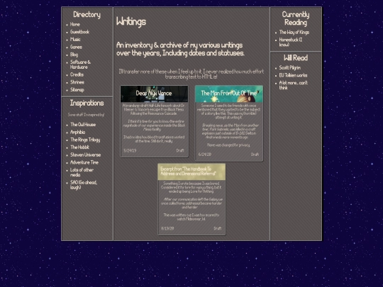 writings screenshot