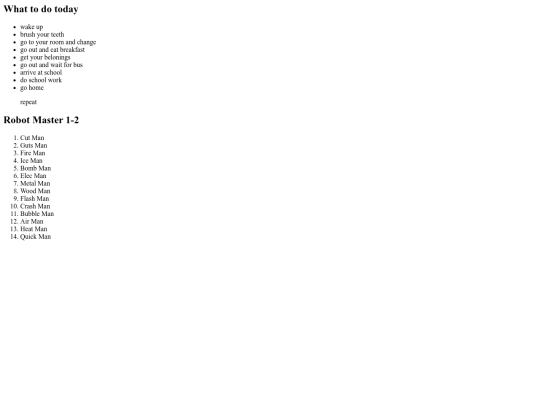 lists screenshot