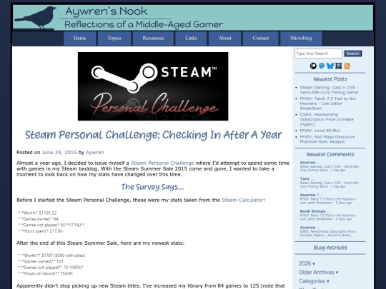2015/06/24/steam-personal-challenge-checking-in-after-a-year screenshot