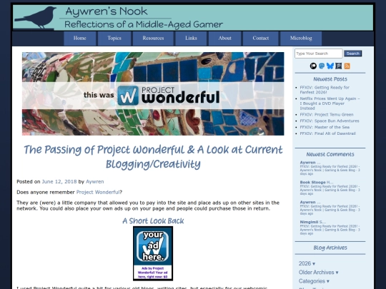 2018/06/12/the-passing-of-project-wonderful-a-look-at-current-blogging-creativity screenshot