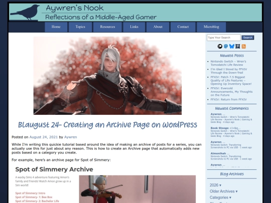 2021/08/24/blaugust-24-creating-an-archive-page-on-wordpress screenshot