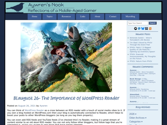2021/08/26/blaugust-26-the-importance-of-wordpress-reader screenshot