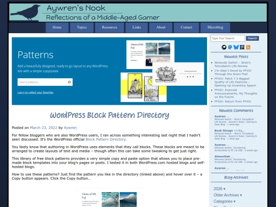 2022/03/23/wordpress-block-pattern-directory screenshot