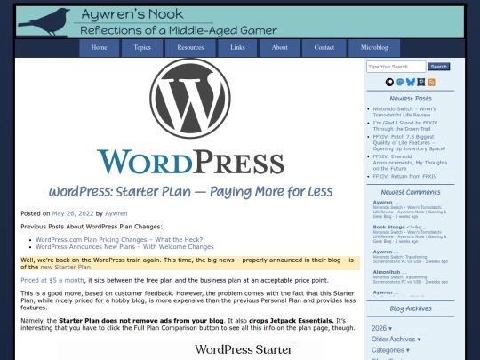 2022/05/26/wordpress-starter-plan-paying-more-for-less screenshot