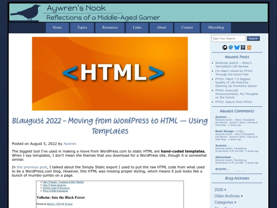 2022/08/05/blaugust-2022-moving-from-wordpress-to-html-using-templates screenshot