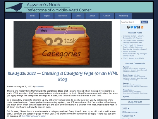2022/08/07/blaugust-2022-creating-category-page-for-html-blog screenshot
