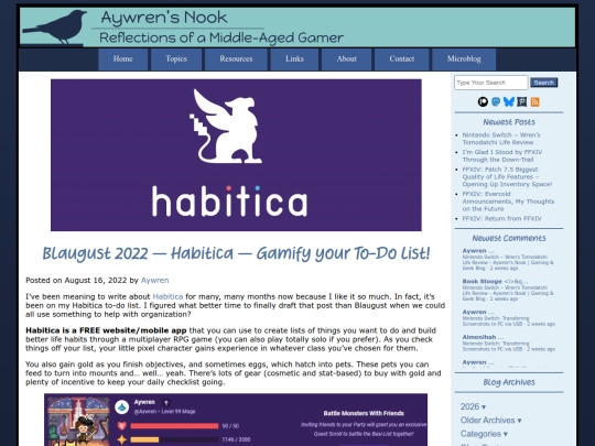 2022/08/16/blaugust-2022-habitica-gamify-your-to-do-list screenshot
