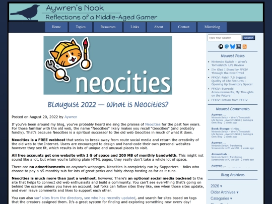 2022/08/20/blaugust-2022-what-is-neocities screenshot