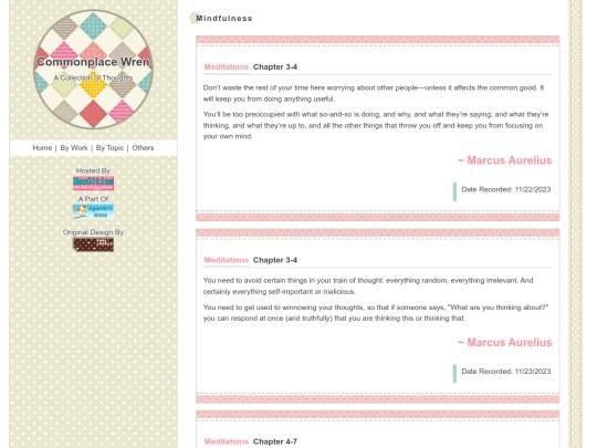 commonplace/topics/mindfulness screenshot