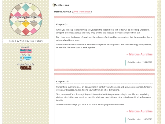 commonplace/works/meditations screenshot