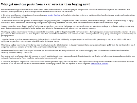 blog/why-buy-parts-from-wreckers screenshot
