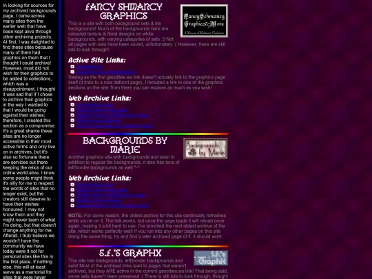 archives/archivedsites screenshot