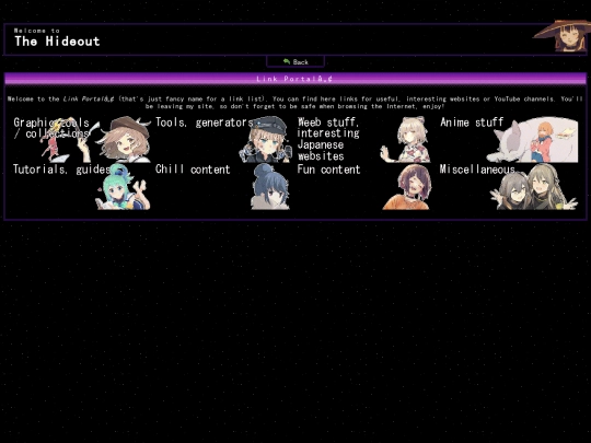 links screenshot