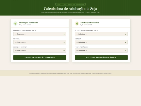 calculadora_adubacao_soja - Claude IA screenshot