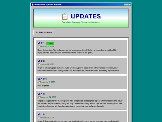 updates screenshot