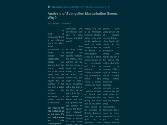 Analysis of Evangelion Masturbation Scene. Why screenshot