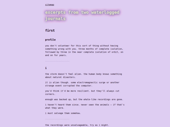 fiction/twojournals screenshot