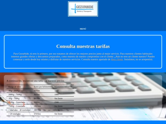 tarifas screenshot