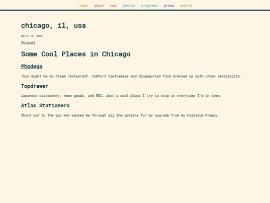 prose/cool-places/chicago screenshot