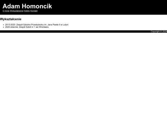 wykształcenie screenshot