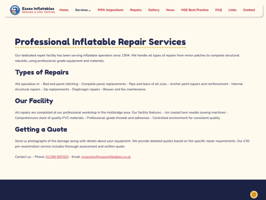 categories/repairs screenshot