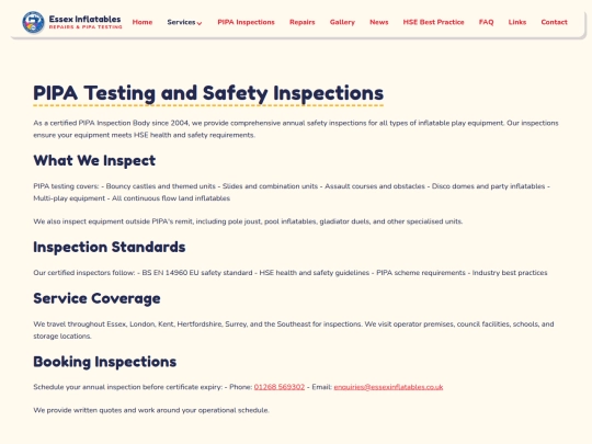 categories/tests screenshot