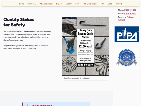 services/bouncy-castle-stakes/reviews screenshot