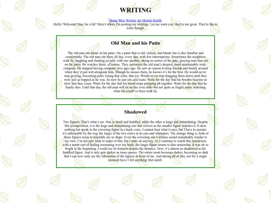 writing screenshot