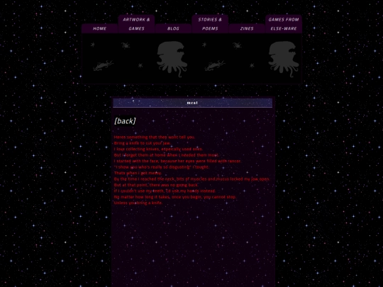 poems/meat screenshot