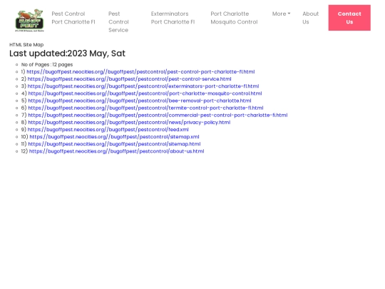 bugoffpest/pestcontrol/sitemap screenshot