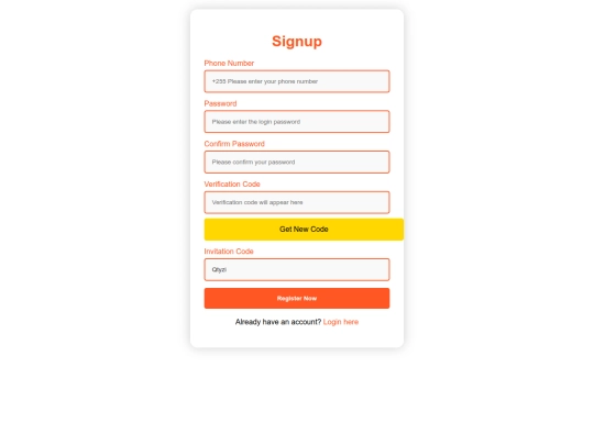 signup screenshot