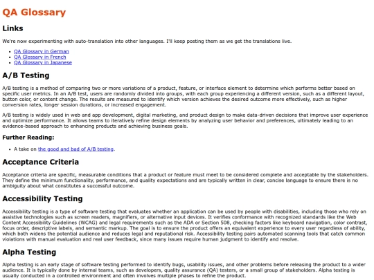 qa-glossary screenshot