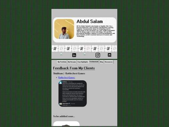 feedback screenshot