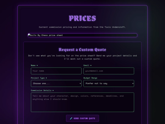 webpages/prices screenshot