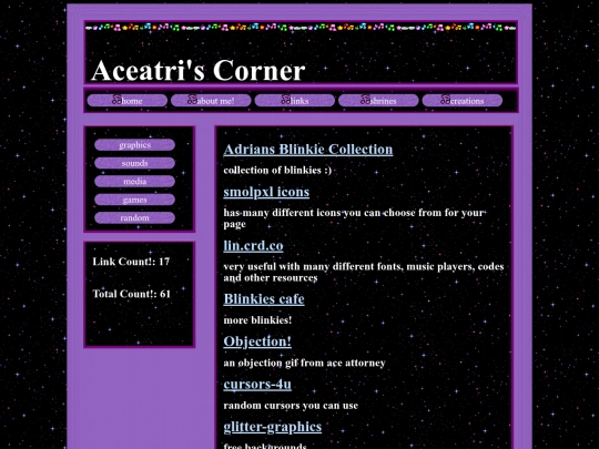 links screenshot
