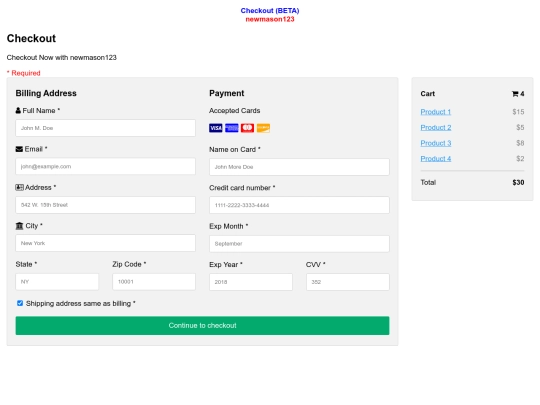 checkout screenshot
