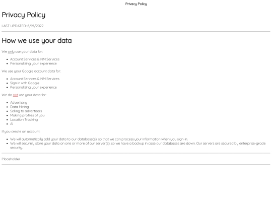 google/privacy screenshot
